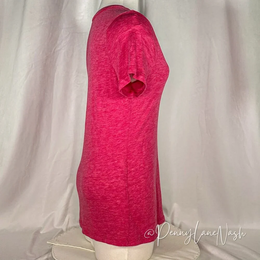 Old Navy Tri blend Short Sleeve V Neck Tee Shirt Pink - Picture 4 of 7